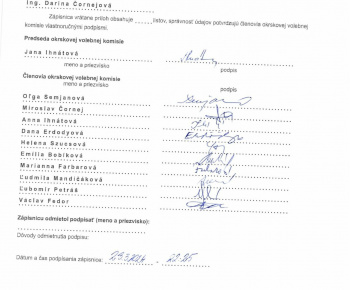 Aktuality / Zápisnica OVK voľby prezidenta 1.kolo - foto