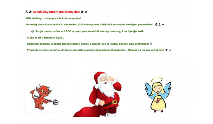MIKULÁŠSKY OZNAM 