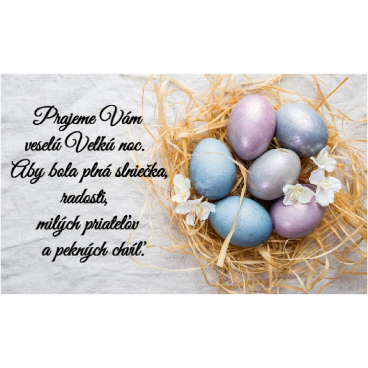 Prajeme Vám veselú Veľkú noc. 